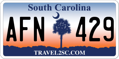 SC license plate AFN429