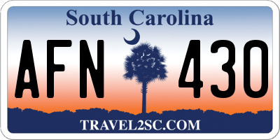 SC license plate AFN430