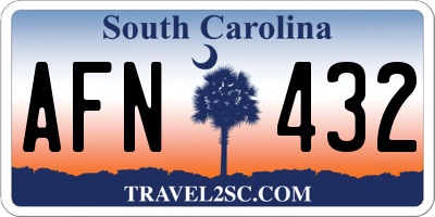 SC license plate AFN432
