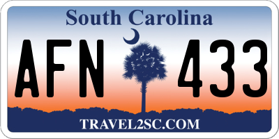 SC license plate AFN433