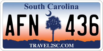 SC license plate AFN436