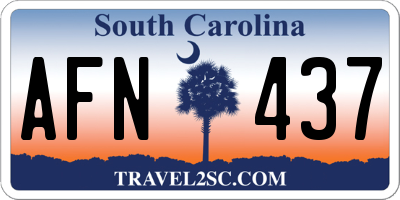SC license plate AFN437
