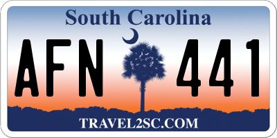 SC license plate AFN441