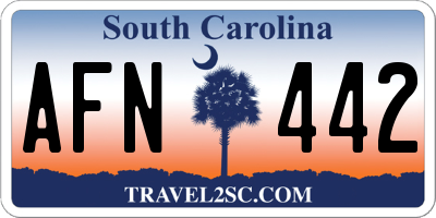 SC license plate AFN442
