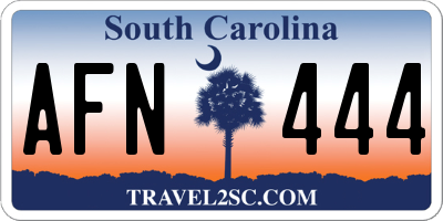 SC license plate AFN444