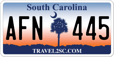 SC license plate AFN445