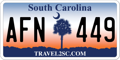 SC license plate AFN449
