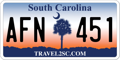 SC license plate AFN451