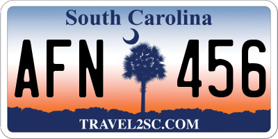 SC license plate AFN456