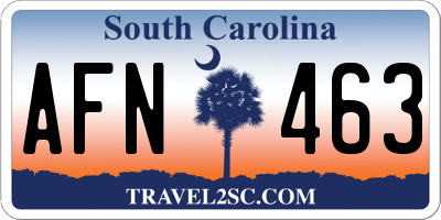 SC license plate AFN463