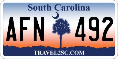 SC license plate AFN492