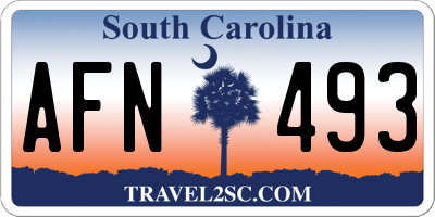 SC license plate AFN493