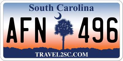SC license plate AFN496