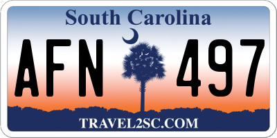 SC license plate AFN497