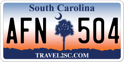 SC license plate AFN504