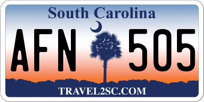 SC license plate AFN505