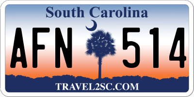SC license plate AFN514