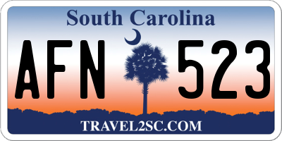 SC license plate AFN523
