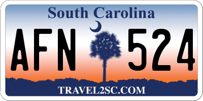SC license plate AFN524