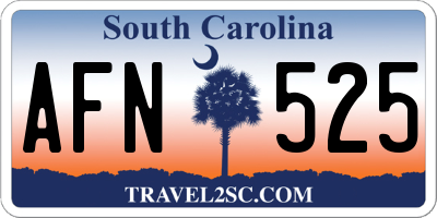 SC license plate AFN525