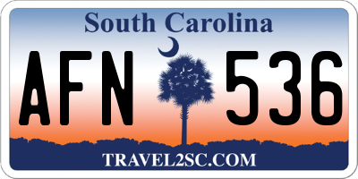 SC license plate AFN536