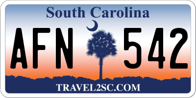 SC license plate AFN542