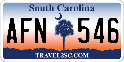 SC license plate AFN546