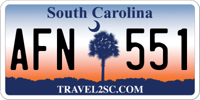 SC license plate AFN551