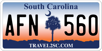 SC license plate AFN560