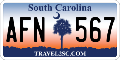 SC license plate AFN567