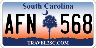 SC license plate AFN568