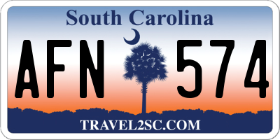SC license plate AFN574