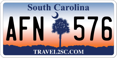 SC license plate AFN576