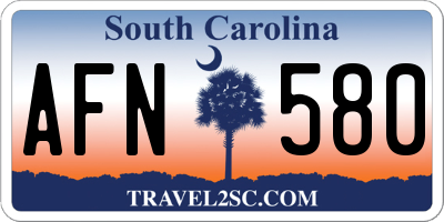 SC license plate AFN580