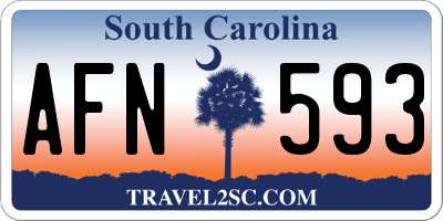 SC license plate AFN593