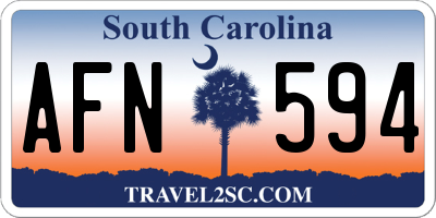 SC license plate AFN594