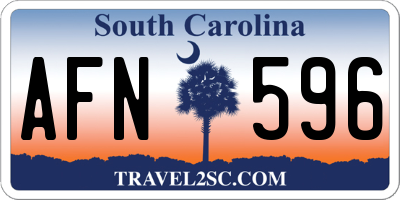 SC license plate AFN596