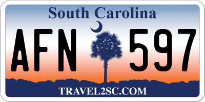 SC license plate AFN597