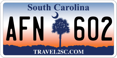 SC license plate AFN602