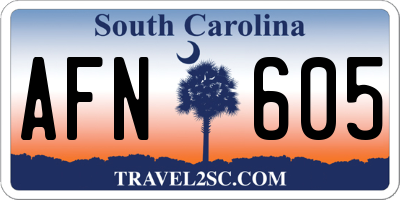 SC license plate AFN605