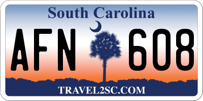 SC license plate AFN608