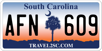 SC license plate AFN609