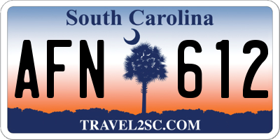 SC license plate AFN612