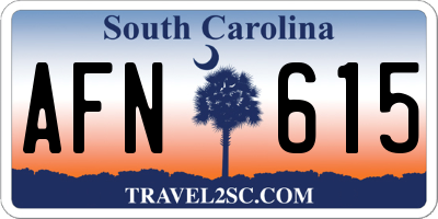 SC license plate AFN615