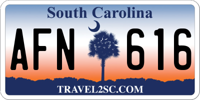 SC license plate AFN616