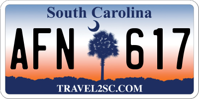 SC license plate AFN617