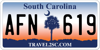 SC license plate AFN619