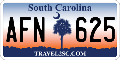 SC license plate AFN625