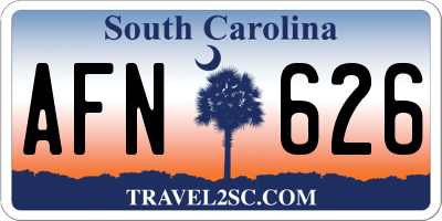 SC license plate AFN626