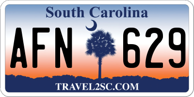 SC license plate AFN629